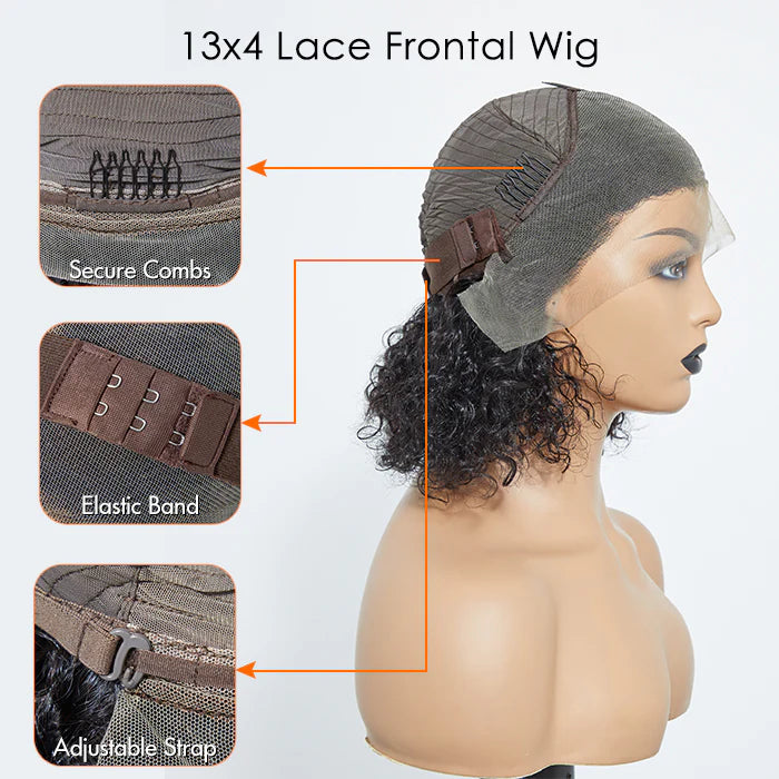 Bailey Hair Company Pre-Plucked 13x4 Lace Front Curly Bob Wig 150% Density