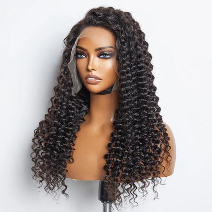 Bailey Hair Company 13x6 Glueless 3D Cap Pre-bleached Deep Curly Transparent Lace Front Wig 150% Density