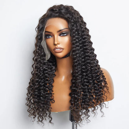 Bailey Hair Company 13x6 Glueless 3D Cap Pre-bleached Deep Curly Transparent Lace Front Wig 150% Density