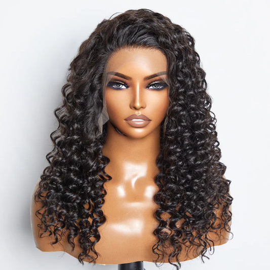 Bailey Hair Company Glueless 3D Cap Pre-bleached Deep Wave 13x4 Transparent Lace Front Wig 150% Density