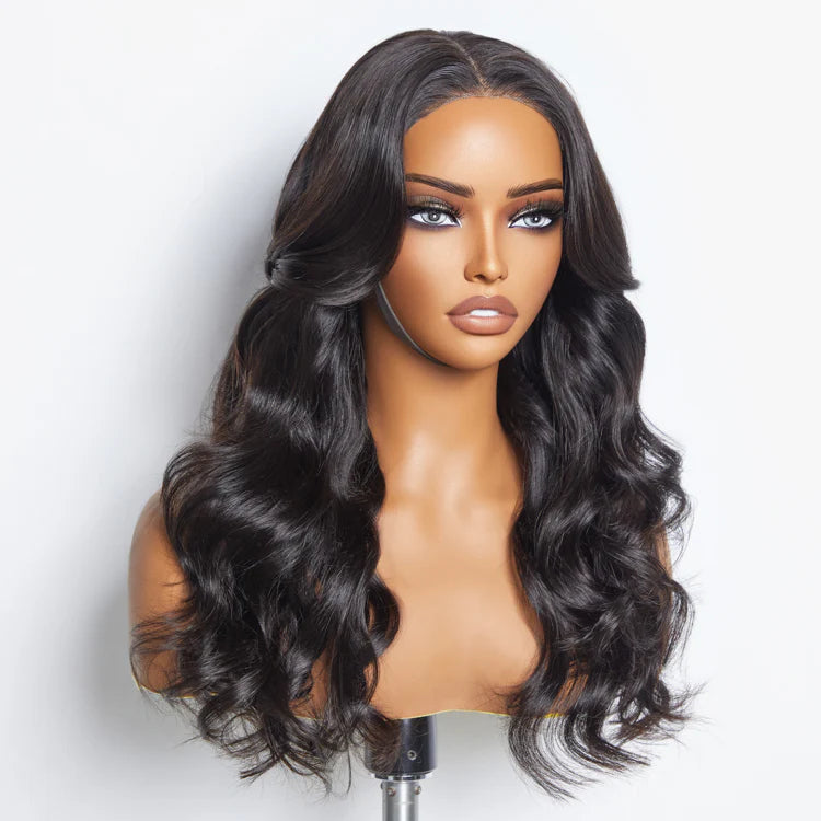 Bailey Hair Company 24 Inches 5"x5" Body Wavy Wear & Go Glueless #1B Lace Closure Wig-100% Human Hair