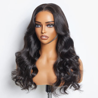 Bailey Hair Company 24 Inches 5"x5" Body Wavy Wear & Go Glueless #1B Lace Closure Wig-100% Human Hair