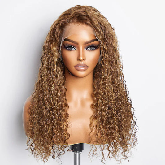 Bailey Hair Company 22-24 Inch Pre-Plucked 13"x4" Lace Front Water Wavy Wig Free Part 150% Density-100% Human Hair