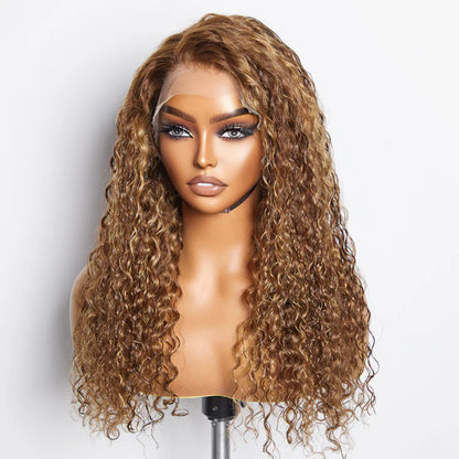 Bailey Hair Company 22-24 Inch Pre-Plucked 13"x4" Lace Front Water Wavy Wig Free Part 150% Density-100% Human Hair