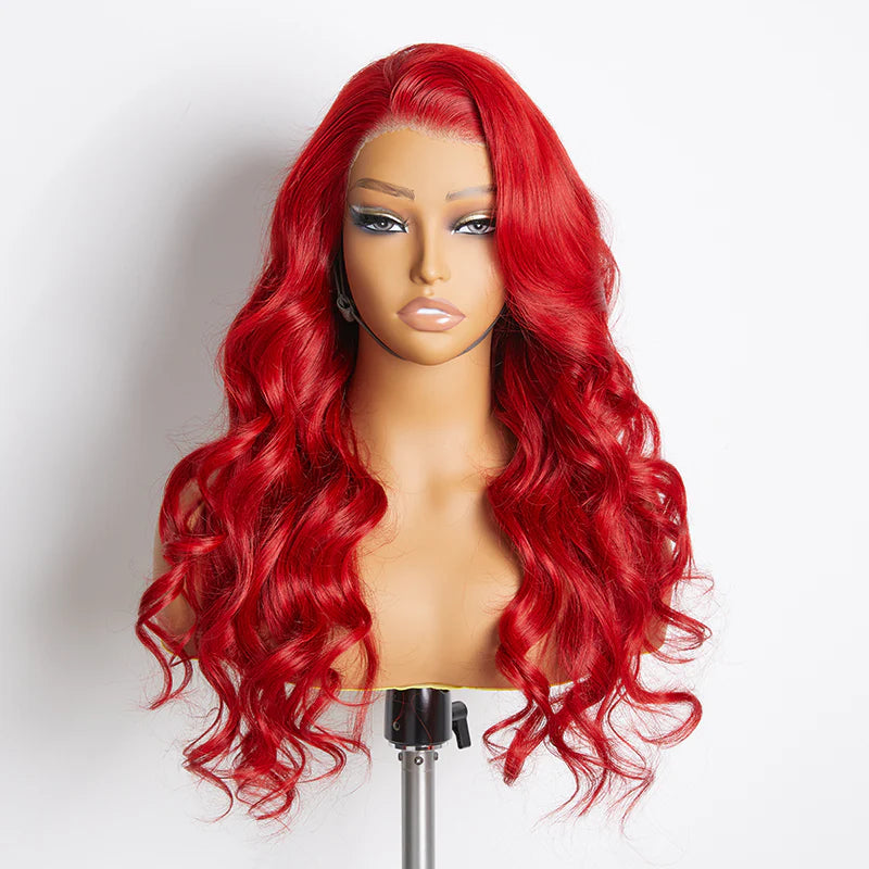 Bailey Hair Company 24 Inches 13"x4" Body Wavy Wear & Go Glueless #Red Lace Frontal Wig-100% Human Hair