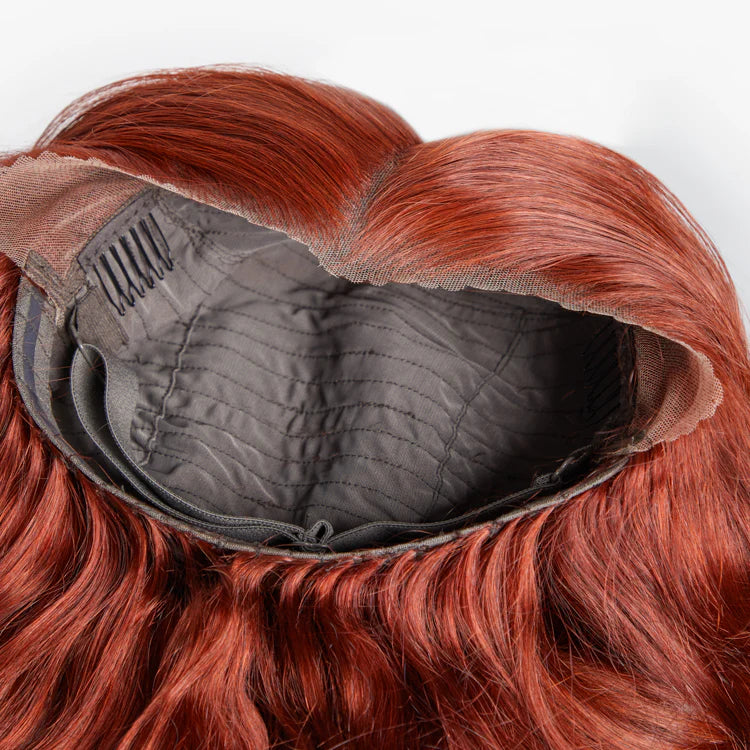 Bailey Hair Company 24 Inches 13"x4" Body Wavy Wear & Go Glueless #Redbrown Lace Frontal Wig-100% Human Hair