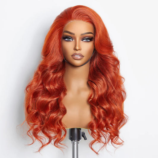 Bailey Hair Company 24 Inches 13"x4" Body Wavy Wear & Go Glueless #Orange Lace Frontal Wig-100% Human Hair