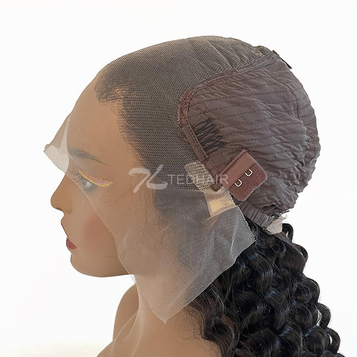 Bailey Hair Company 13x6 Glueless 3D Cap Pre-bleached Deep Curly Transparent Lace Front Wig 150% Density