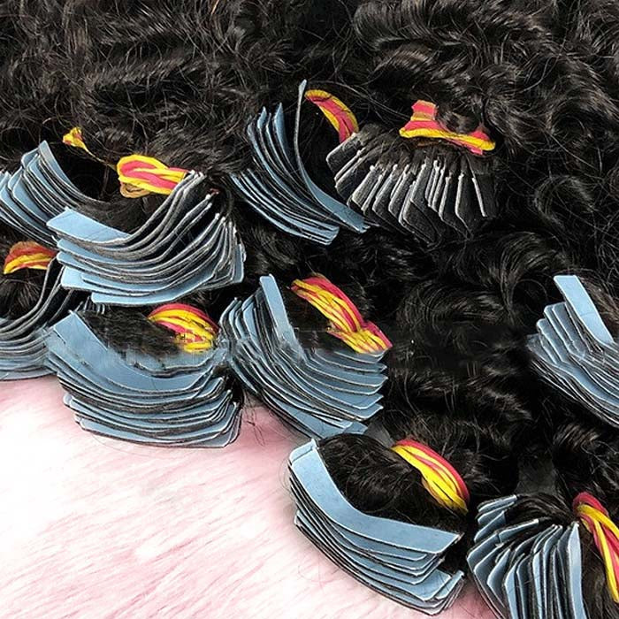 Bailey Hair Company Afro-textured Kinky Curly Tape In Remy Hair Extensions #1B Natural Black