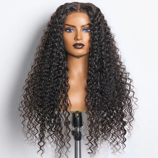 Bailey Hair Company 18-26inch #1B Deep Wavy 5x5 HD Front Lace Wig 180% Density