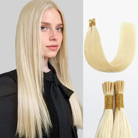 Bailey Hair Company I Tip Hair Extensions Natural Remy Human Hair (#613 Lightest Blonde )