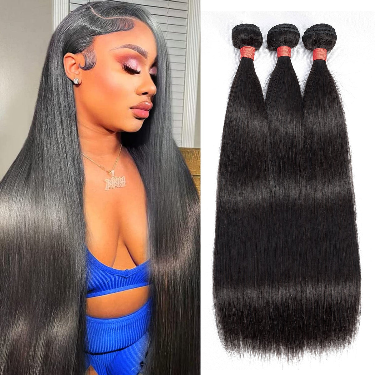 Straight Indian Virgin Human Hair Bundle(Premium)