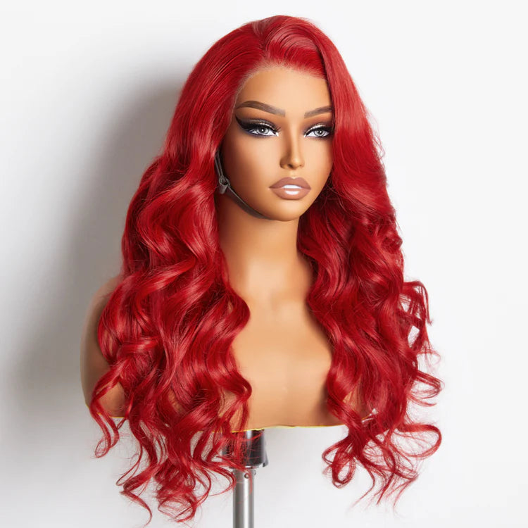 Bailey Hair Company 24 Inches 13"x4" Body Wavy Wear & Go Glueless #Red Lace Frontal Wig-100% Human Hair