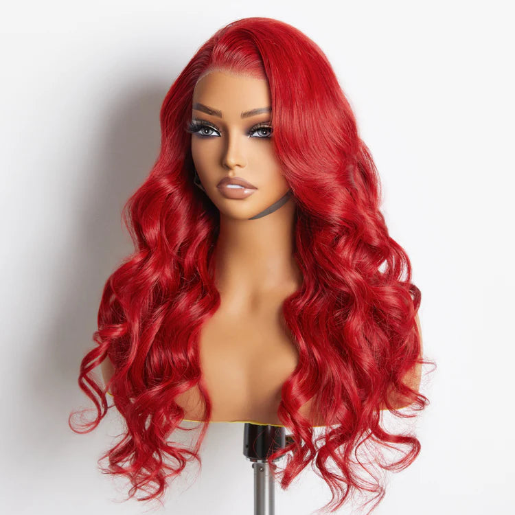 Bailey Hair Company 24 Inches 13"x4" Body Wavy Wear & Go Glueless #Red Lace Frontal Wig-100% Human Hair