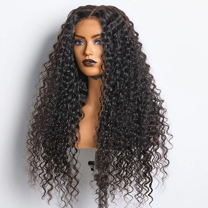Bailey Hair Company 18-26inch #1B Deep Wavy 5x5 HD Front Lace Wig 180% Density