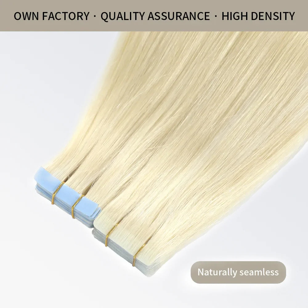 Bailey Hair Company Seamless Injected Hand-Tied Invisible Tape In Hair Extension 20Pcs Virgin Human Hair