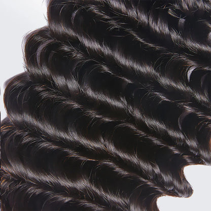 Bailey Hair Company 10-30 Inch Deep Wavy Virgin Brazilian Hair #1B Natural Black