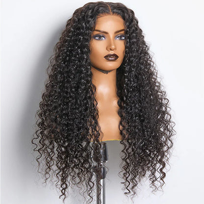 Bailey Hair Company 18-26inch #1B Deep Wavy 5x5 HD Front Lace Wig 180% Density