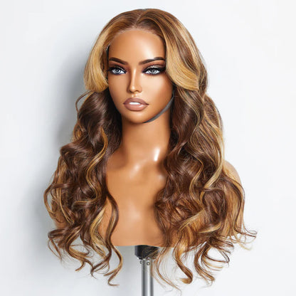 Bailey Hair Company 24 Inches 5"x5" Body Wavy Wear & Go Glueless #4/27 Lace Closure Wig-100% Human Hair