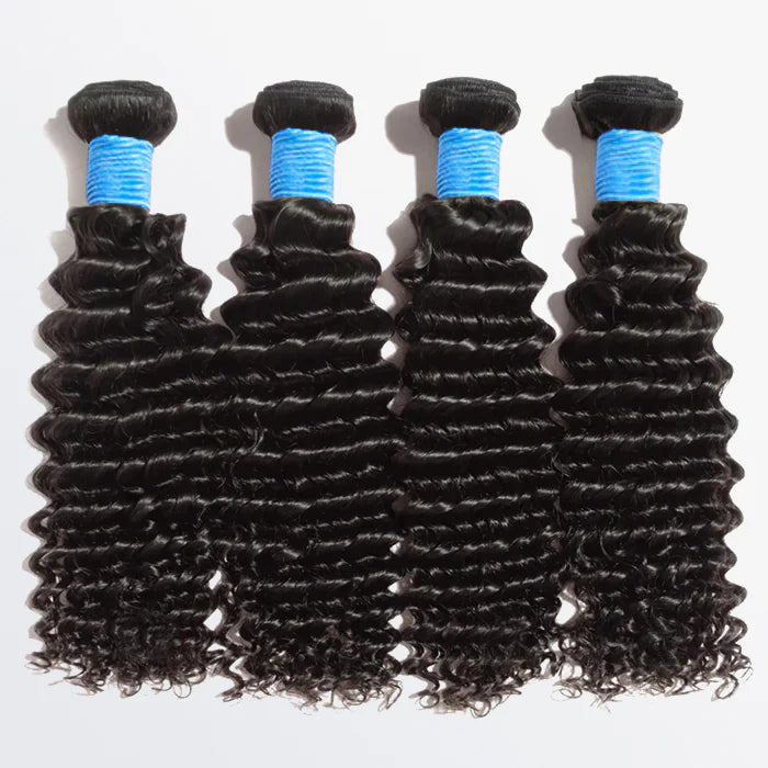 Bailey Hair Company 10-30 Inch Deep Curly Virgin Brazilian Hair #1B Natural Black