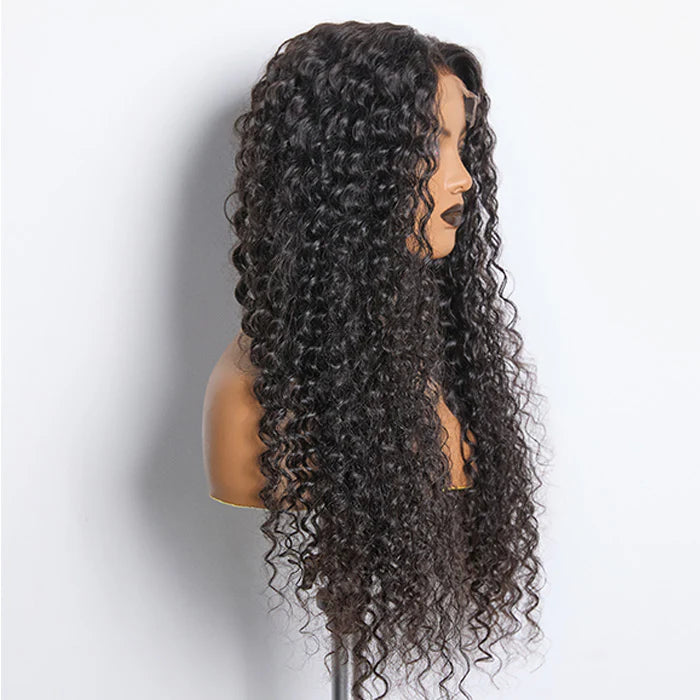 Bailey Hair Company 18-26inch #1B Deep Wavy 5x5 HD Front Lace Wig 180% Density