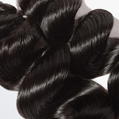 Bailey Hair Company 10-30 Inch Loose Wavy Virgin Brazilian Hair #1B Natural Black