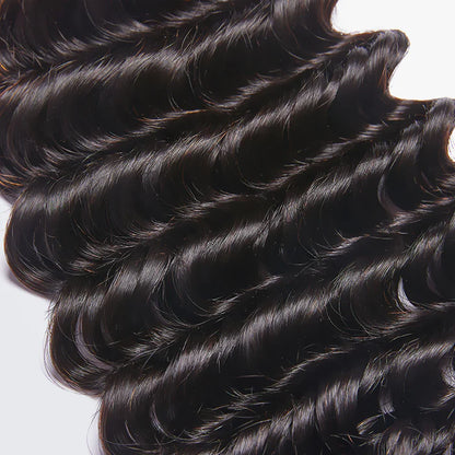 Bailey Hair Company 10-30 Inch Deep Wavy Virgin Brazilian Hair #1B Natural Black