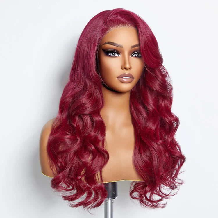 Bailey Hair Company 24 Inches 5"x5" Body Wavy Wear & Go Glueless #99j Lace Closure Wig-100% Human Hair