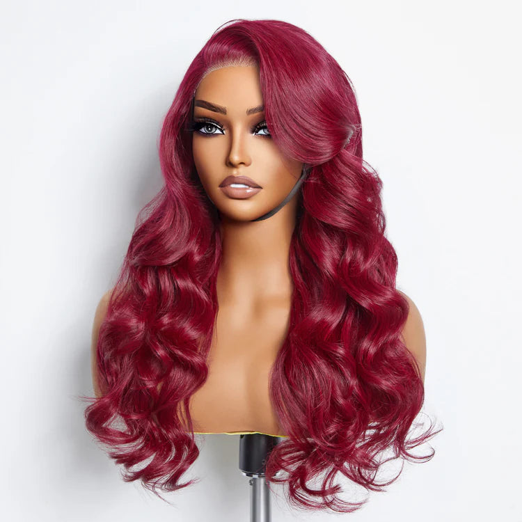 Bailey Hair Company 24 Inches 5"x5" Body Wavy Wear & Go Glueless #99j Lace Closure Wig-100% Human Hair