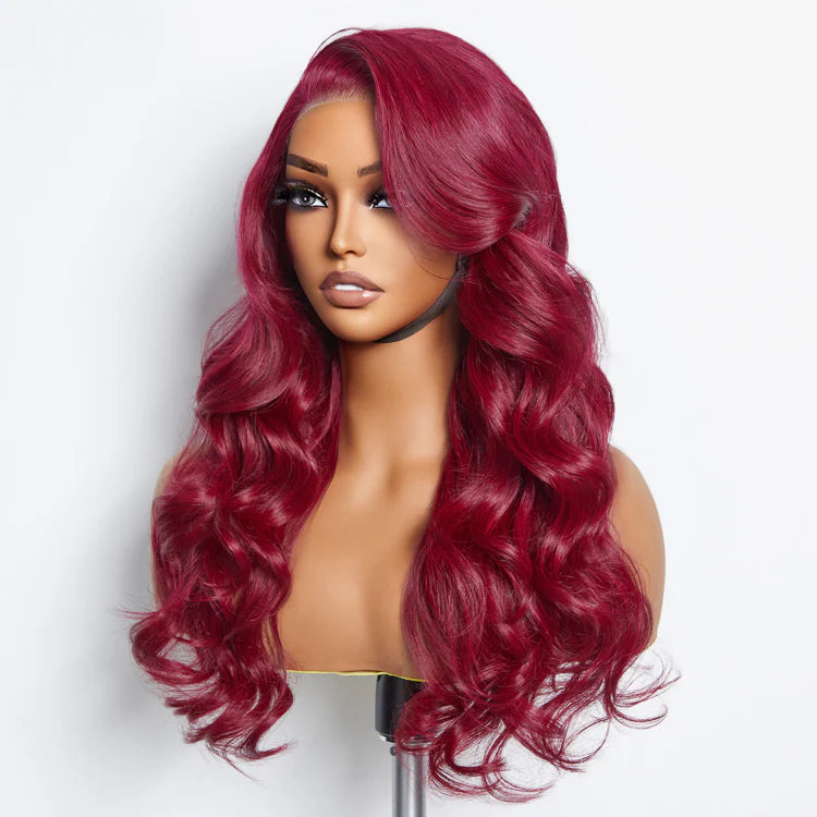 Bailey Hair Company 24 Inches 5"x5" Body Wavy Wear & Go Glueless #99j Lace Closure Wig-100% Human Hair