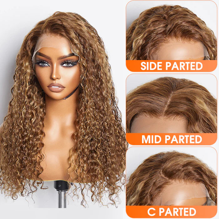 Bailey Hair Company 22-24 Inch Pre-Plucked 13"x4" Lace Front Water Wavy Wig Free Part 150% Density-100% Human Hair