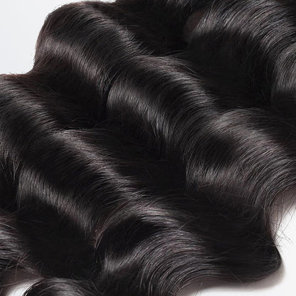 Bailey Hair Company 12-26 Inch Loose Deep Virgin Brazilian Hair #1B Natural Black