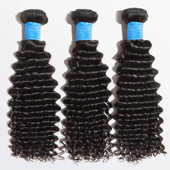 Bailey Hair Company 10-30 Inch Deep Curly Virgin Brazilian Hair #1B Natural Black