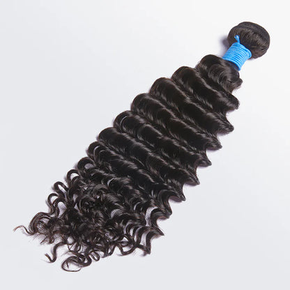 Bailey Hair Company 10-30 Inch Deep Wavy Virgin Brazilian Hair #1B Natural Black