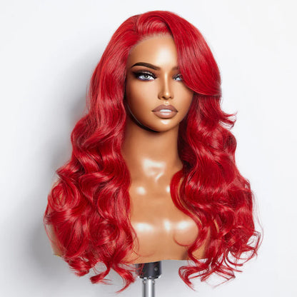 Bailey Hair Company 24 Inches 5"x5" Body Wavy Wear & Go Glueless #Red Lace Closure Wig-100% Human Hair