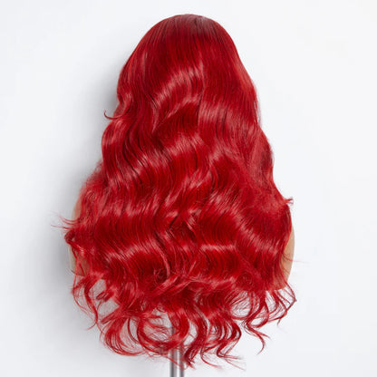 Bailey Hair Company 24 Inches 5"x5" Body Wavy Wear & Go Glueless #Red Lace Closure Wig-100% Human Hair