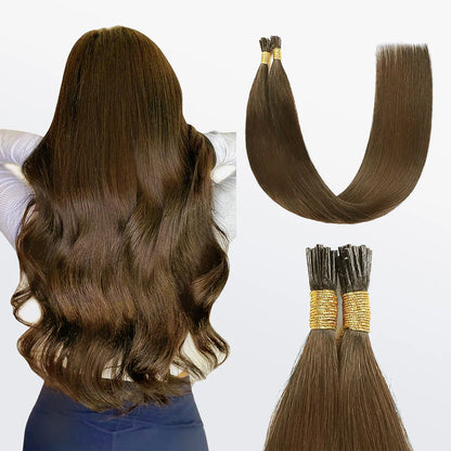 Bailey Hair Company I Tip Hair Extensions Natural Remy Human Hair (#8 Light Brown)