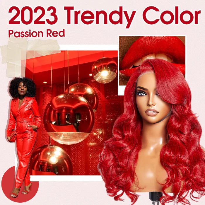 Bailey Hair Company 24 Inches 5"x5" Body Wavy Wear & Go Glueless #Red Lace Closure Wig-100% Human Hair