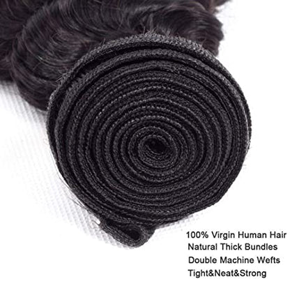 Riverwood Deep Wave Indian Virgin Human Hair Bundle(Premium)