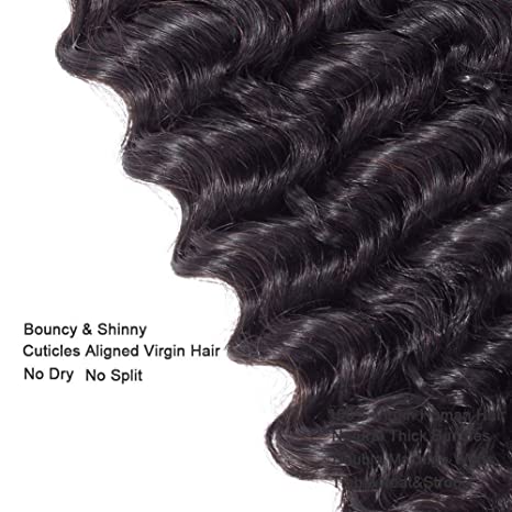Riverwood Deep Wave Indian Virgin Human Hair Bundle(Premium)