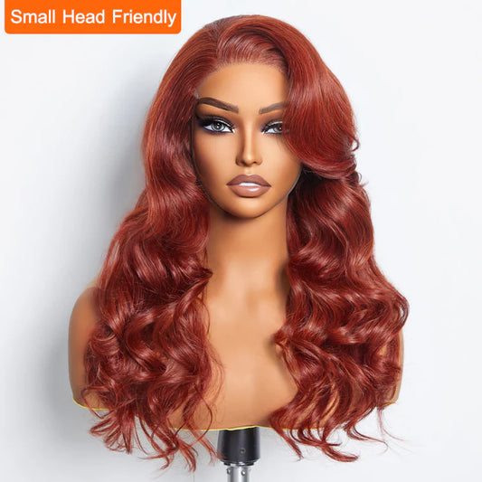 Bailey Hair Company 24 Inches 5"x5" Body Wavy Wear & Go Glueless #Redbrown Lace Closure Wig-100% Human Hair