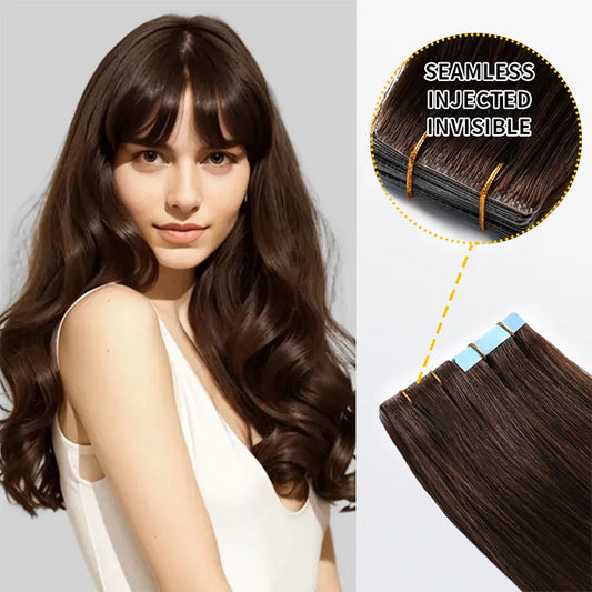 Bailey Hair Company Seamless Injected Hand-Tied Invisible Tape In Hair Extension 20Pcs Virgin Human Hair