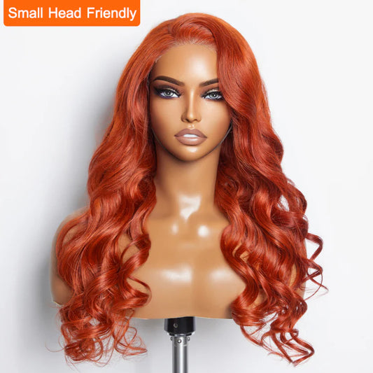 Bailey Hair Company 24 Inches 5"x5" Body Wavy Wear & Go Glueless #Orange Lace Closure Wig-100% Human Hair