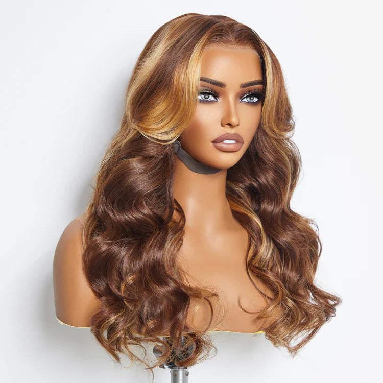 Bailey Hair Company 24 Inches 13"x4" Body Wavy Wear & Go Glueless #4/27 Lace Frontal Wig-100% Human Hair