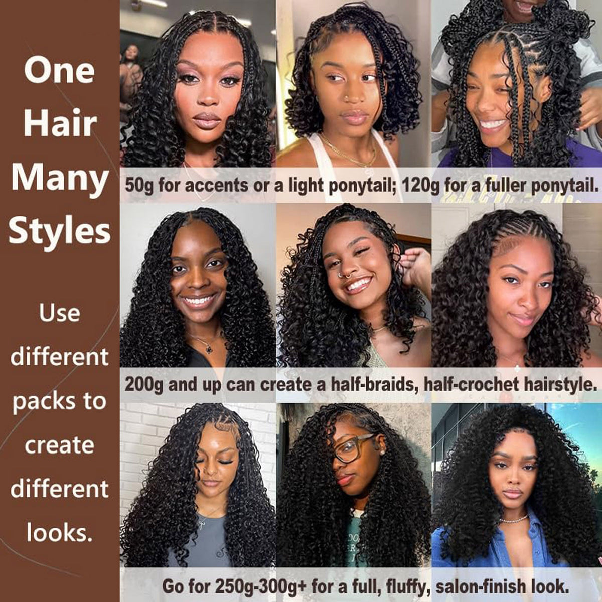 Burmese Curly Feather Crochet Human Hair for Braids