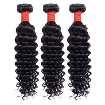 Riverwood Deep Wave Indian Virgin Human Hair Bundle(Premium)