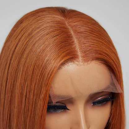 Bailey Hair Company 10 Inches 4x4 Beginner Friendly Sugar Maple Glueless Mid Part Bob Lace Closure Wig-100% Human Hair