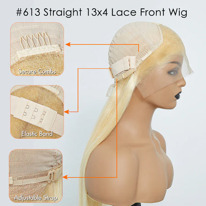 Bailey Hair Company 16-30 Inch Pre-Plucked 13"x4" #613 Straight Lace Frontal Wig 150% Density