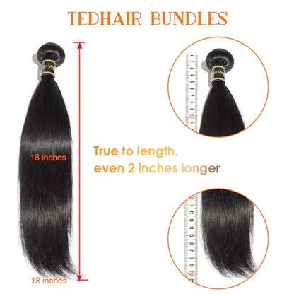 14-30 Inch 12A Premium Raw Indian Hair Straight #1B Natural Black ｜One Bundle