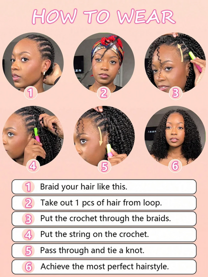 Deep Wave Feather Crochet Human Hair Extension